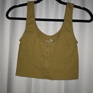 Free People Mustard Ribbed Crop Top